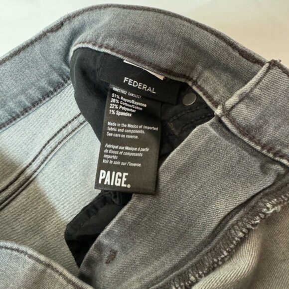 Paige Federal Light Gray Wash Denim Jeans Men’s Size 28 - Picture 7 of 8